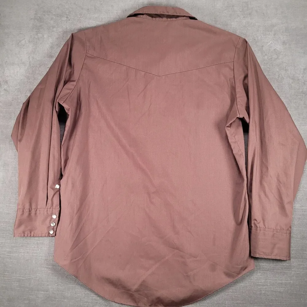 Malco Modes Snap Western Shirt‎ Long Sleeve Flap Pockets USA Size 17 34